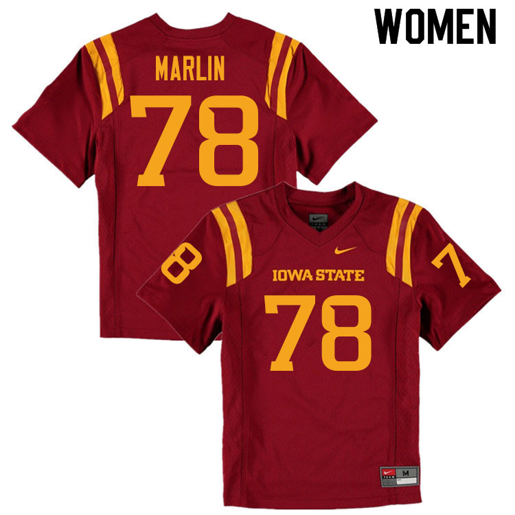 Women #78 Jeremiah Marlin Iowa State Cyclones College Football Jerseys Sale-Cardinal